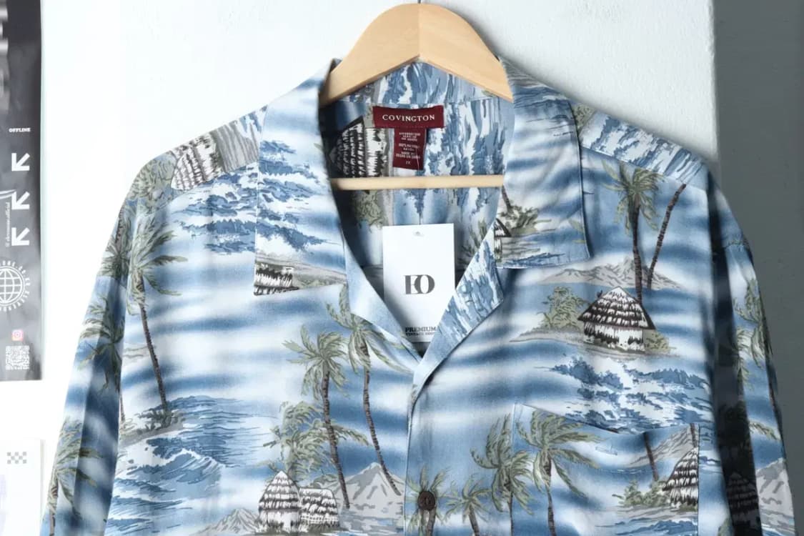 (2XL-3XL) 브랜드빈티지 반팔셔츠 남방 빅사이즈 블루-141E2 상품이미지3