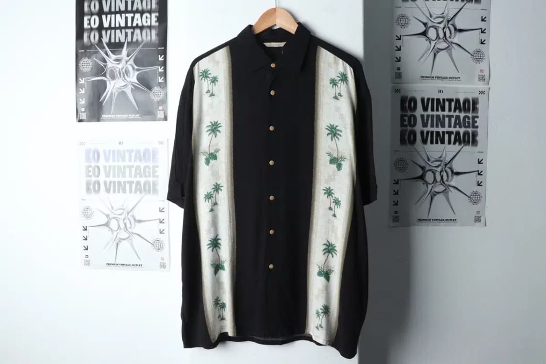 (XL-2XL) 브랜드빈티지 반팔셔츠 남방 블랙 하와이안-141E3 상품이미지2
