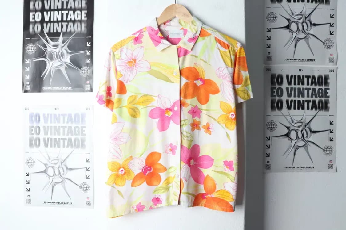 W(L-XL) 브랜드빈티지 반팔셔츠 남방 리즈클레이본 하와이안-141E8 상품이미지2