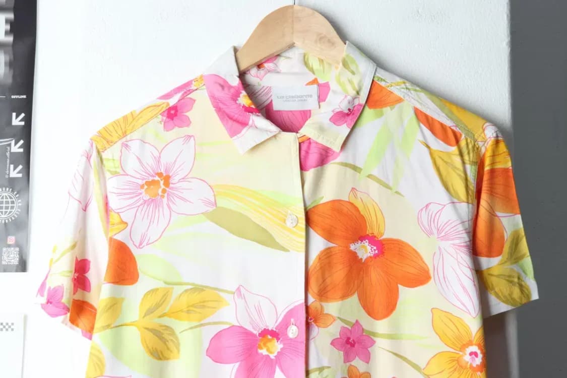 W(L-XL) 브랜드빈티지 반팔셔츠 남방 리즈클레이본 하와이안-141E8 상품이미지3