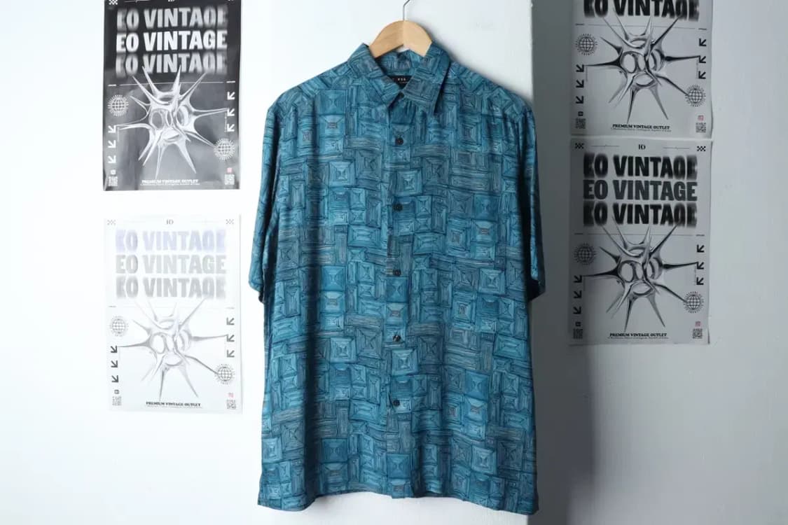(M-2XL) 브랜드빈티지 반팔셔츠 남방 블루 하와이안-141EB 상품이미지2