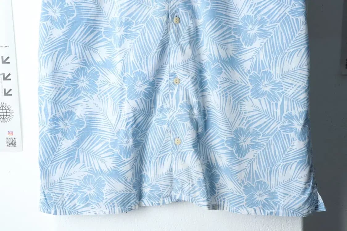 (M-XL) 브랜드빈티지 반팔셔츠 남방 연블루 하와이안-141EC 상품이미지4