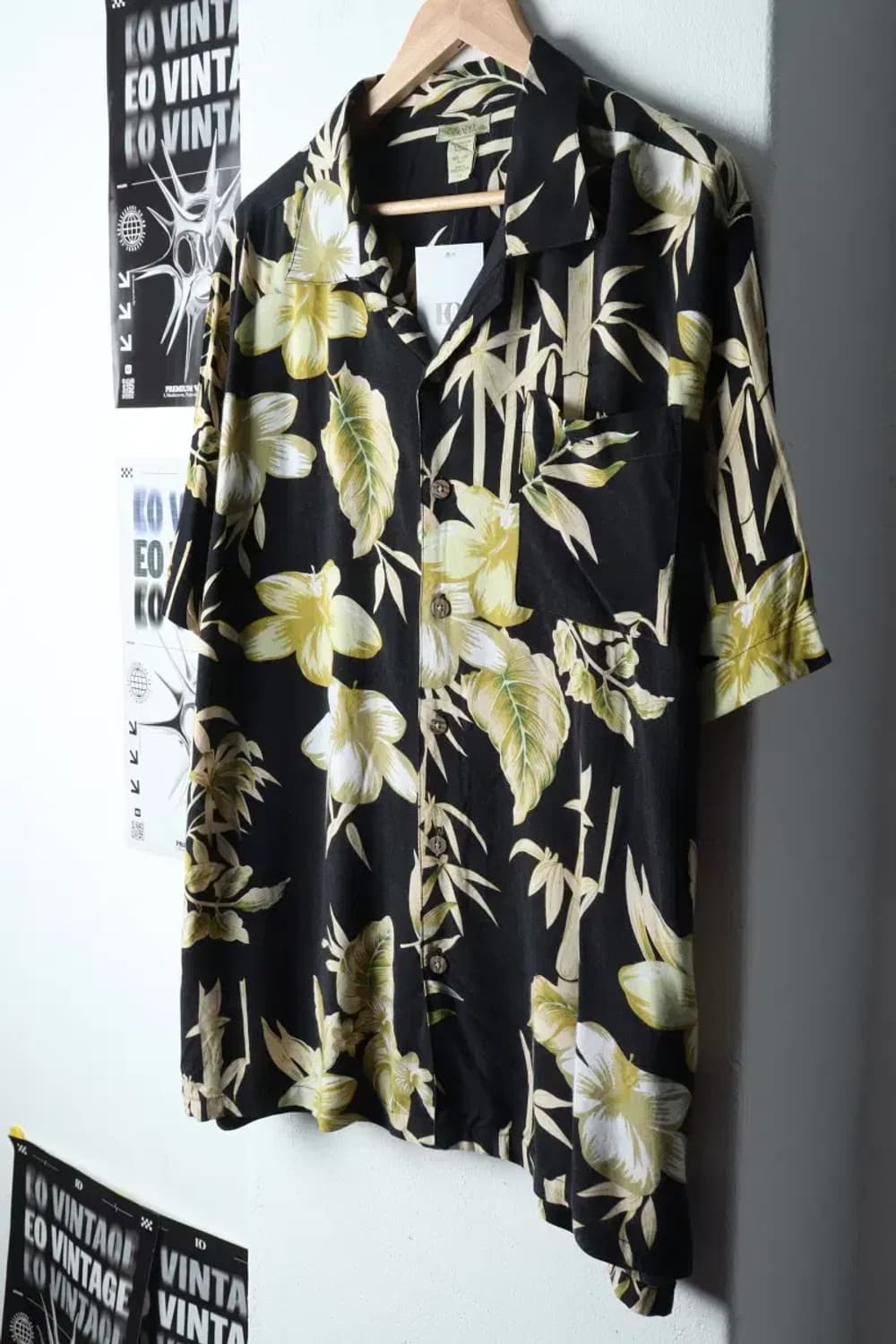(L-2XL) 브랜드빈티지 반팔셔츠 남방 블랙 하와이안-141F1 상품이미지1
