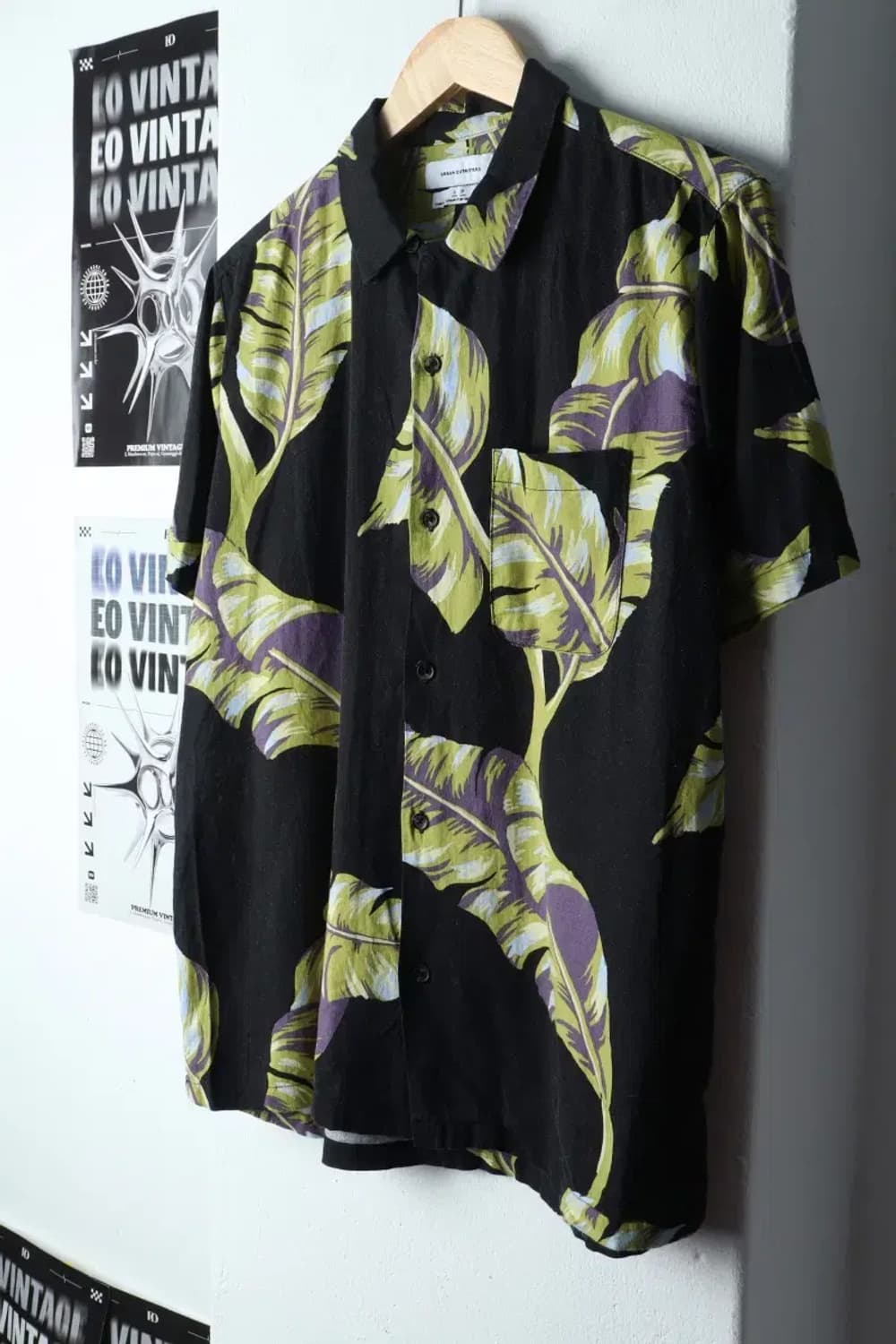 (S-XL) 브랜드빈티지 반팔셔츠 남방 블랙 하와이안-141F2 상품이미지1