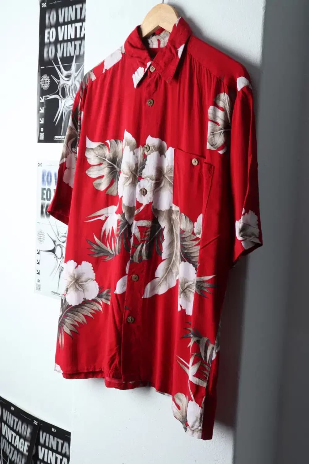 (M-XL) 브랜드빈티지 반팔셔츠 남방 레드 하와이안-141F6 상품이미지1