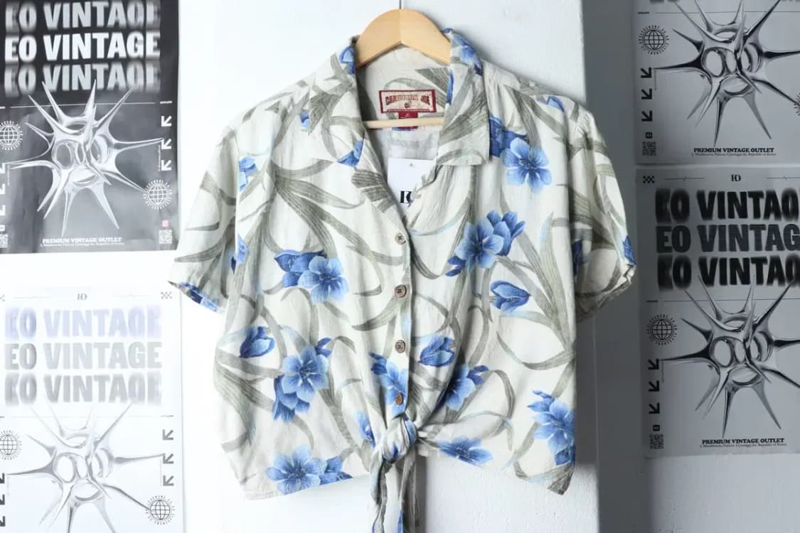 W(XL) 브랜드빈티지 반팔셔츠 남방 하와이안 크롭-141F9 상품이미지2