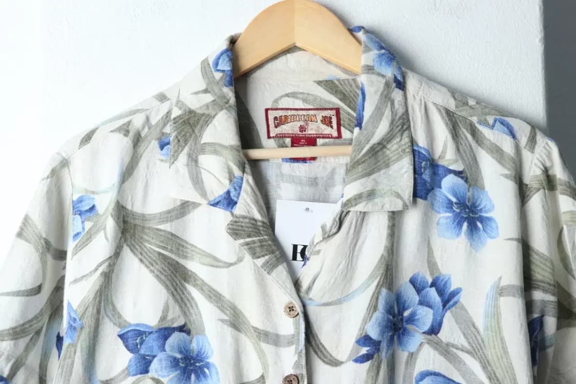 W(XL) 브랜드빈티지 반팔셔츠 남방 하와이안 크롭-141F9 상품이미지3