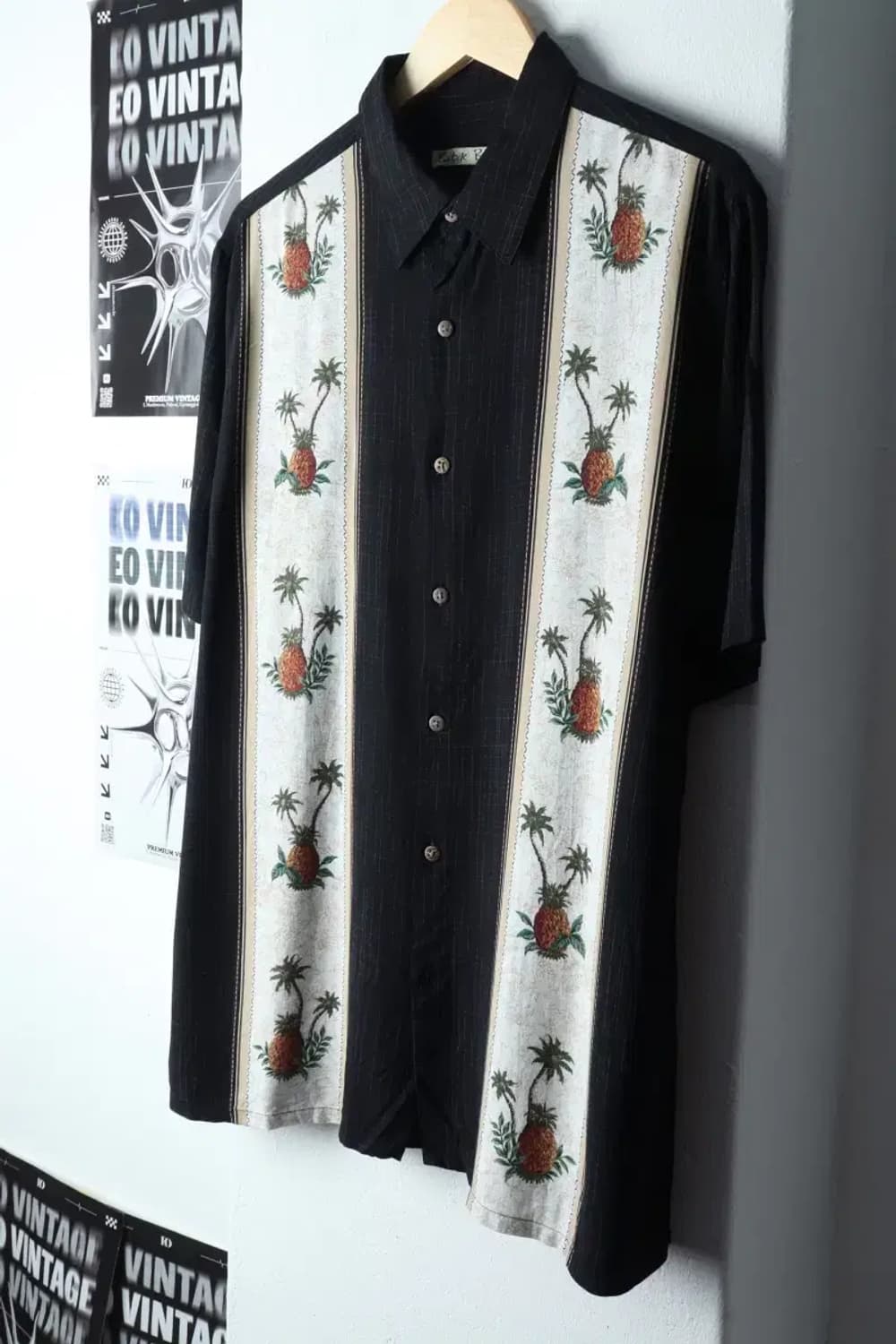 (L-2XL) 브랜드빈티지 반팔셔츠 남방 블랙 하와이안-141FA 상품이미지1
