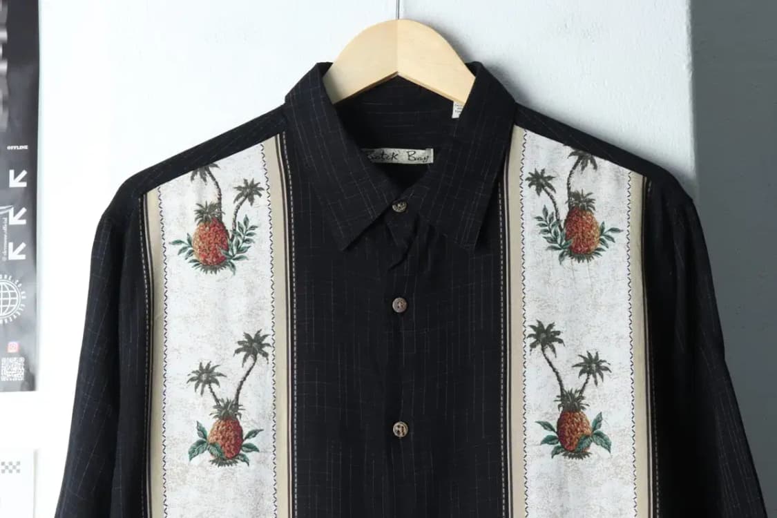 (L-2XL) 브랜드빈티지 반팔셔츠 남방 블랙 하와이안-141FA 상품이미지3
