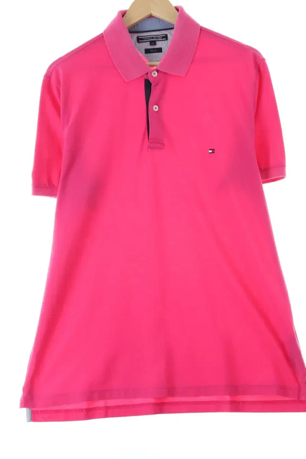 (XL-2XL) 타미힐피거 반팔 카라 티셔츠 핑크 올드스쿨-140DB 상품이미지1