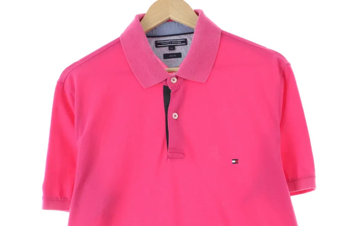 (XL-2XL) 타미힐피거 반팔 카라 티셔츠 핑크 올드스쿨-140DB 상품이미지2