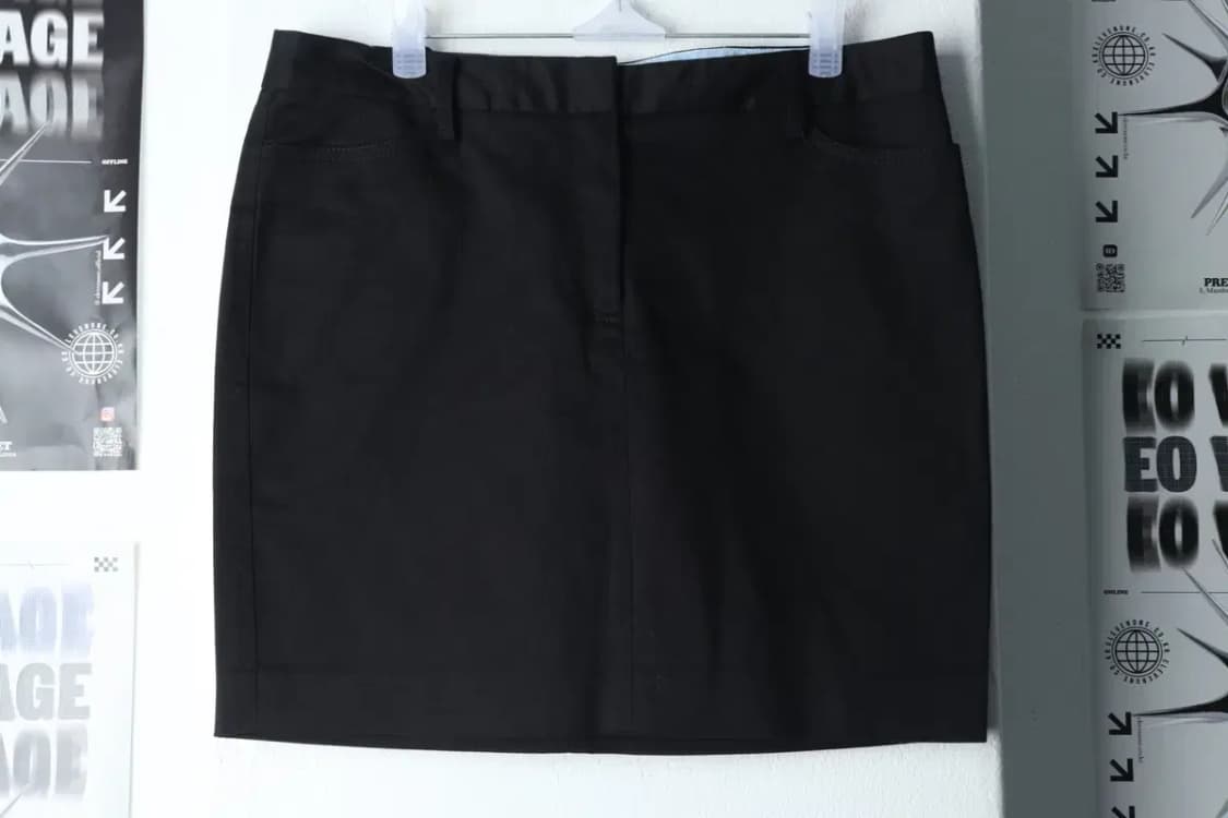 W(XL) 타미힐피거 스커트 치마 블랙 면 라인-1DF8 상품이미지2