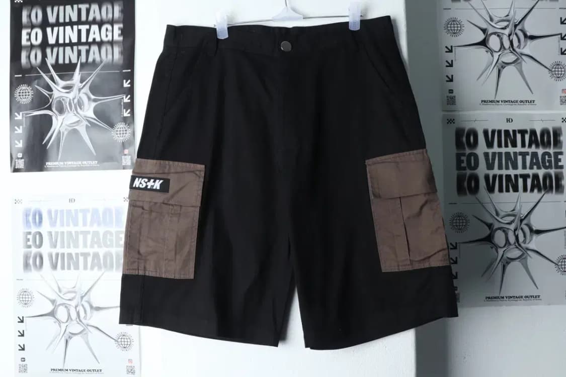 (XL) 네스티킥 반바지 팬츠 블랙 카고 면-1E17 상품이미지2