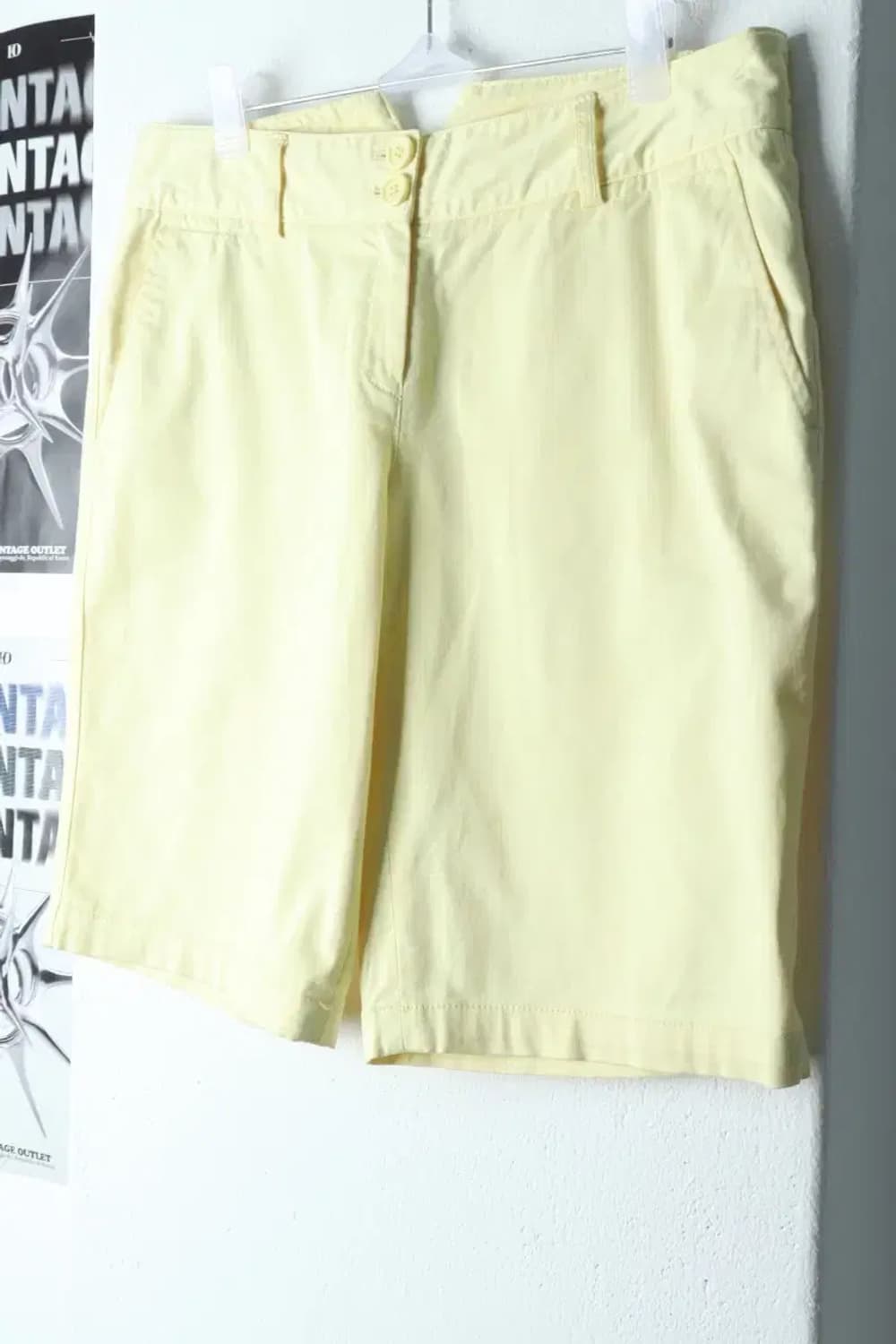W(L-XL) 라코스테 반바지 팬츠 노랑 면 올드스쿨-1E1F 상품이미지1