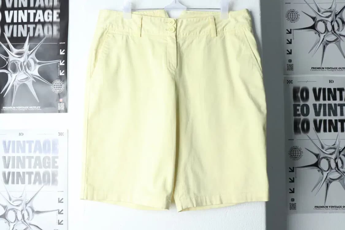 W(L-XL) 라코스테 반바지 팬츠 노랑 면 올드스쿨-1E1F 상품이미지2