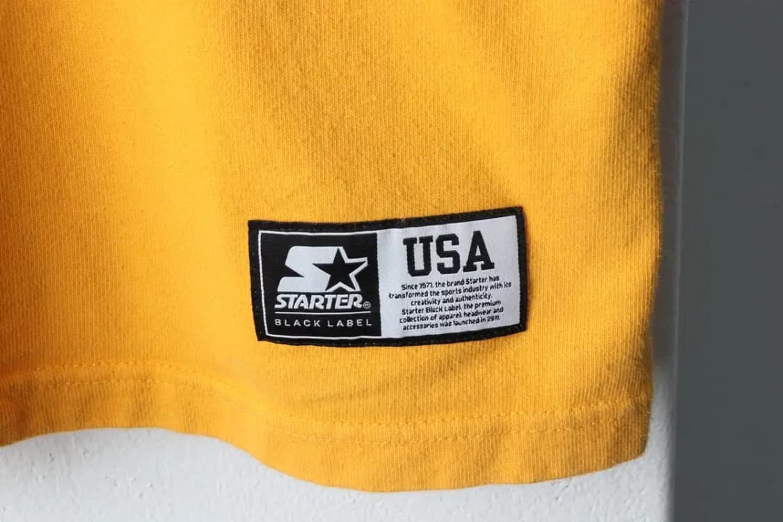 (M) 스타터 반팔 카라 티셔츠 노랑 럭비 올드스쿨-14259 상품이미지5