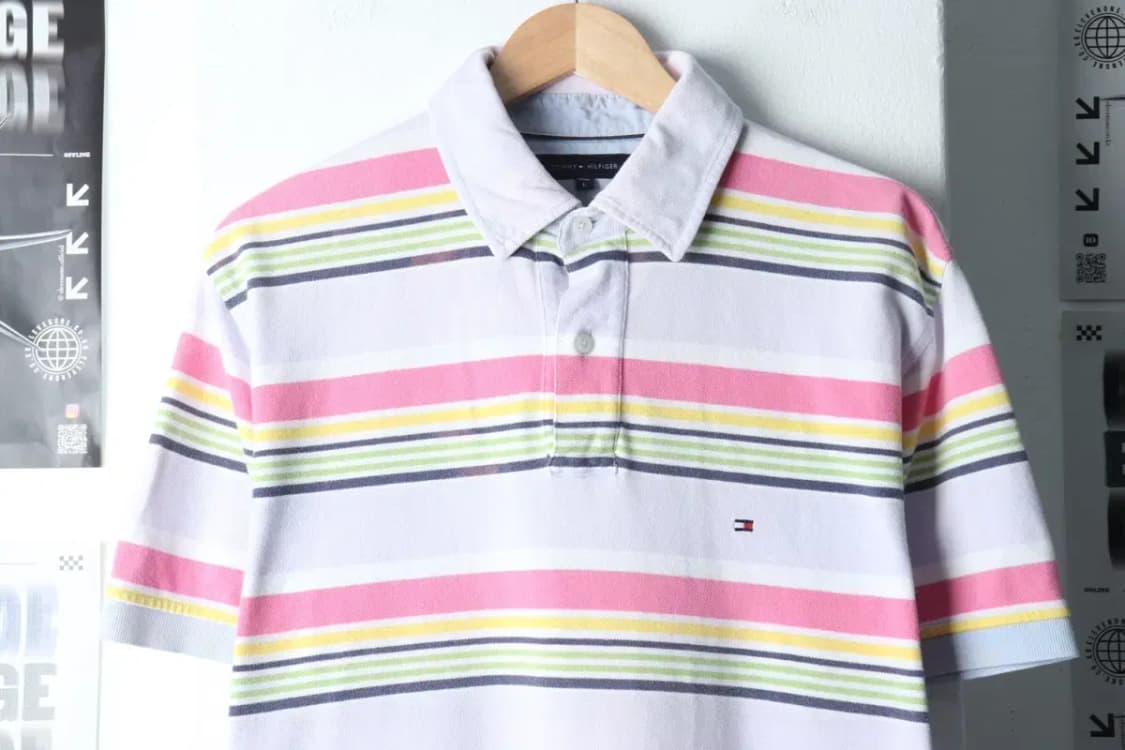 (L-2XL) 타미힐피거 반팔 카라 티셔츠 빅사이즈 이염-1425D 상품이미지3