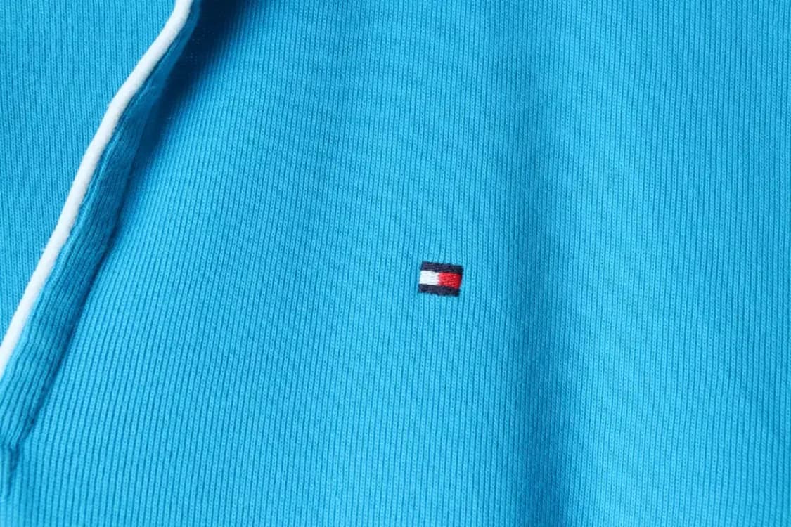 W(XL) 타미힐피거 반팔 카라 티셔츠 브이넥 연블루 올드스쿨-14265 상품이미지5