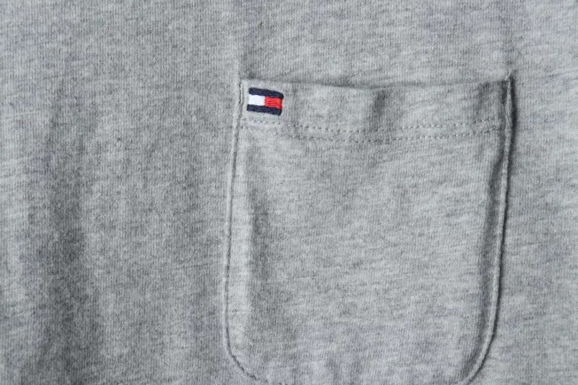 (L-XL) 타미힐피거 반팔 티셔츠 그레이 포켓 올드스쿨-142AD 상품이미지5