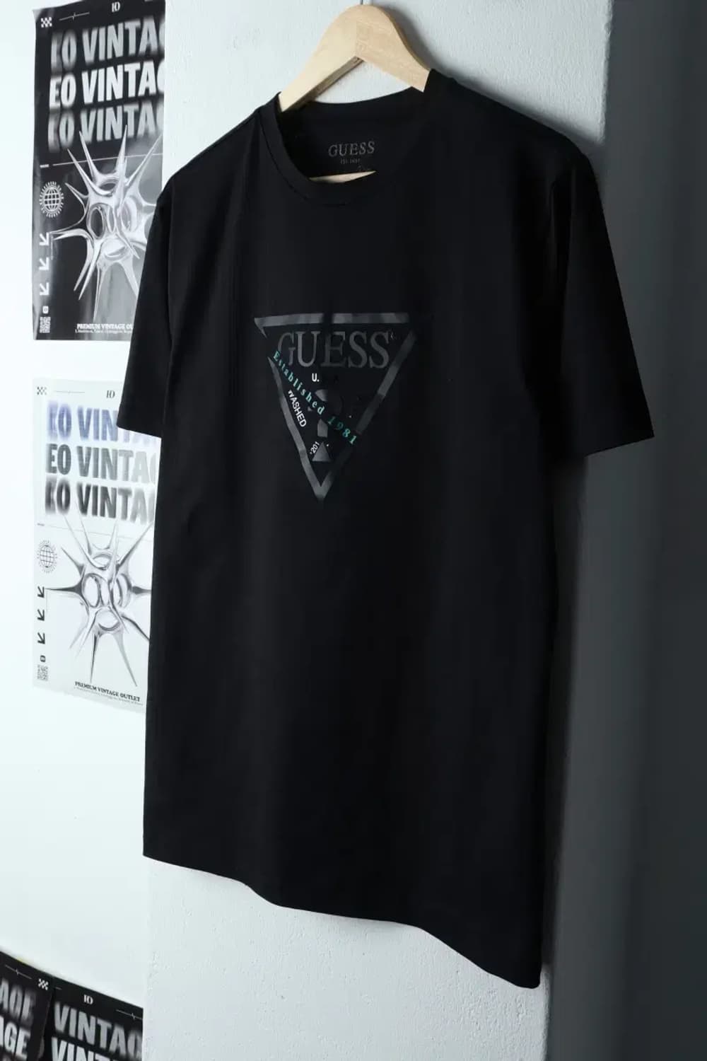 (XL-2XL) 게스 반팔 티셔츠 빅사이즈 블랙 로고-142B7 상품이미지1