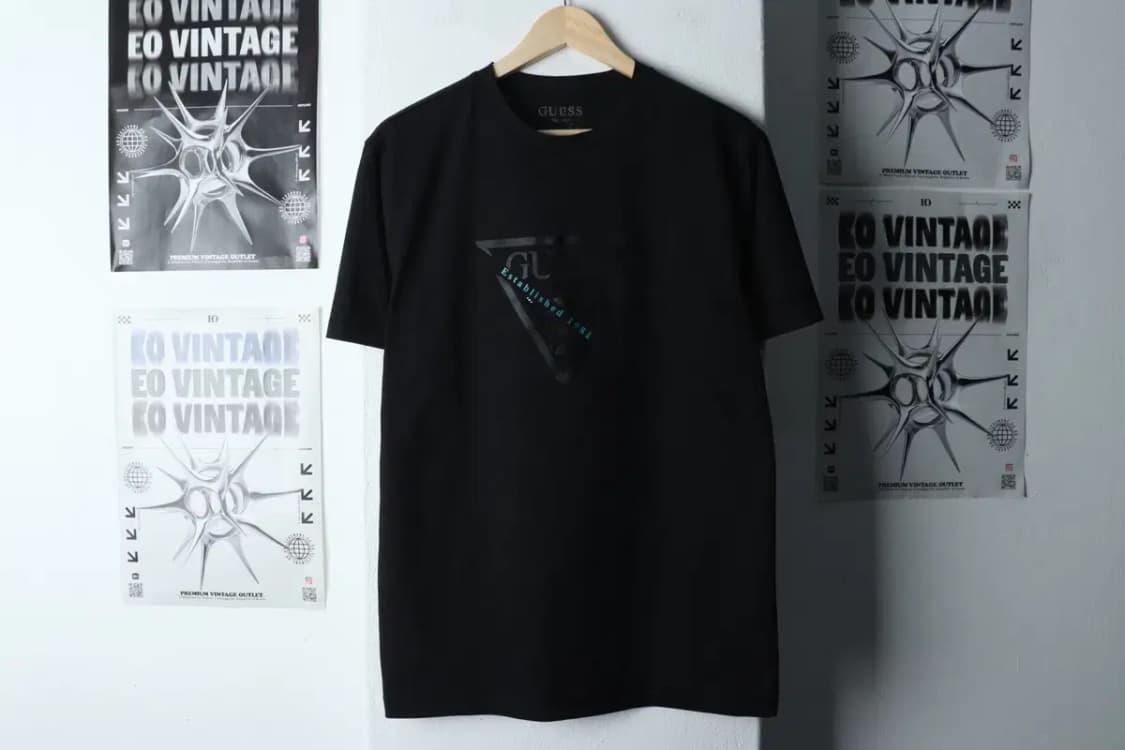 (XL-2XL) 게스 반팔 티셔츠 빅사이즈 블랙 로고-142B7 상품이미지2