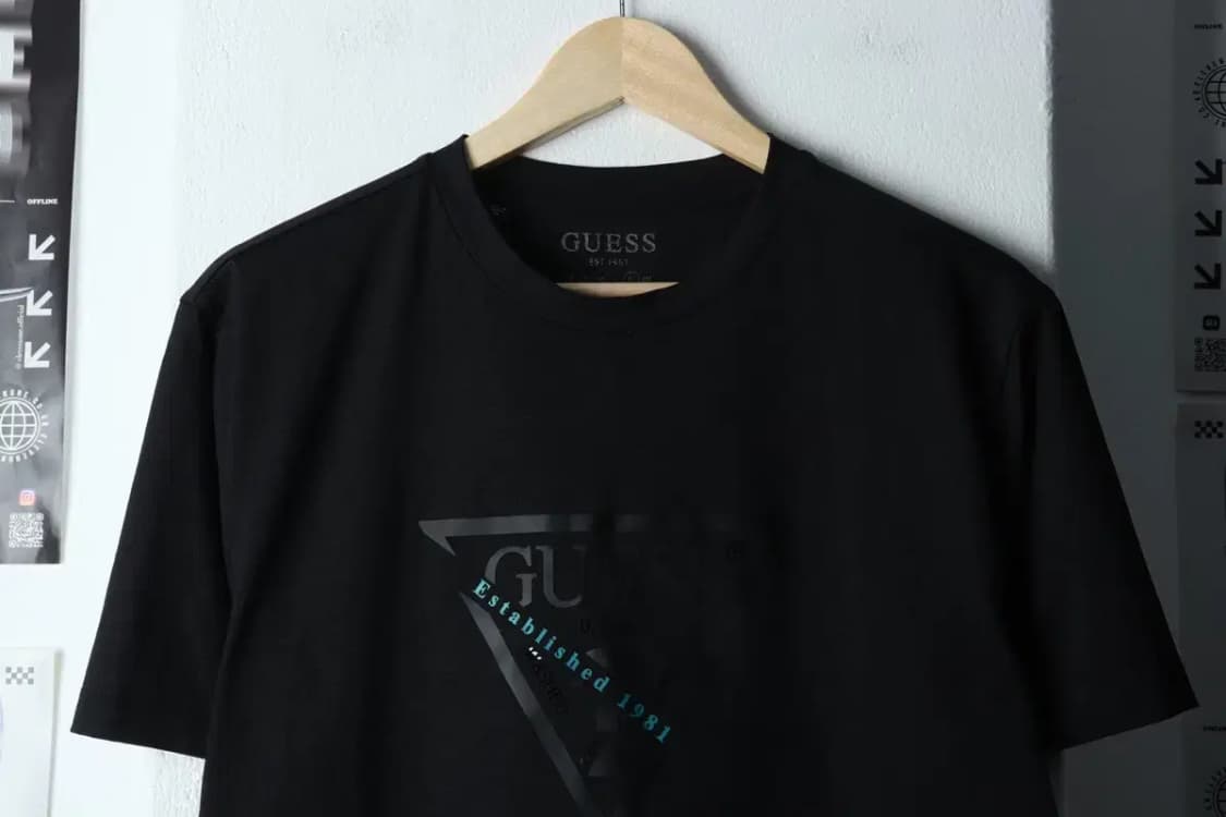 (XL-2XL) 게스 반팔 티셔츠 빅사이즈 블랙 로고-142B7 상품이미지3