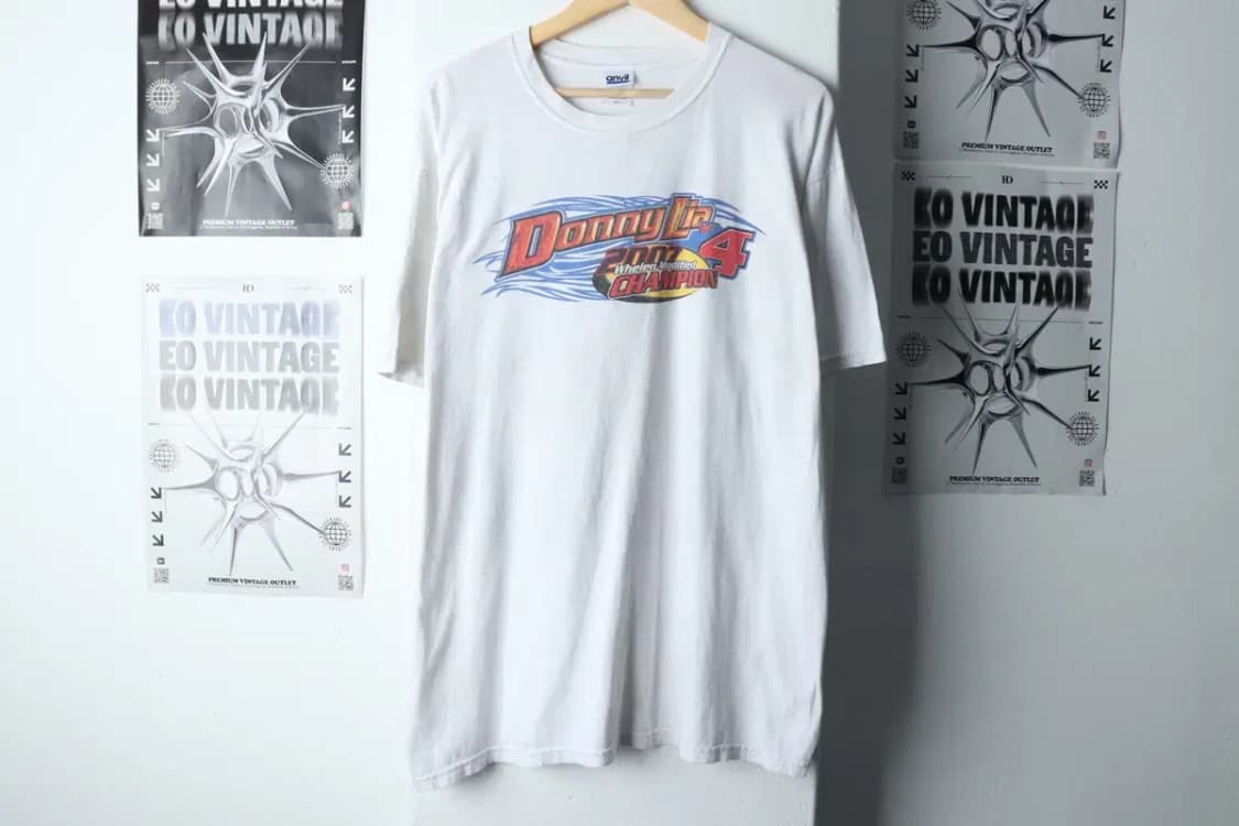 (L-XL) 브랜드빈티지 반팔 티셔츠 레이싱 락티 흰색-14344 상품이미지2