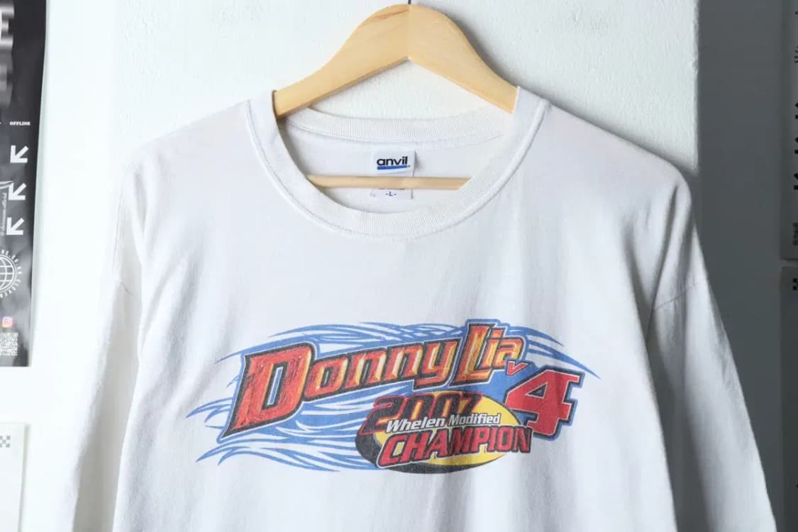 (L-XL) 브랜드빈티지 반팔 티셔츠 레이싱 락티 흰색-14344 상품이미지3