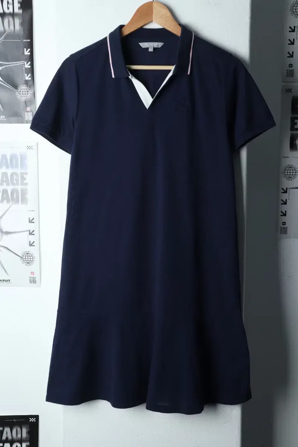 W(XL) 빈폴 드레스 원피스 반팔 브이넥 네이비-143AE 상품이미지1