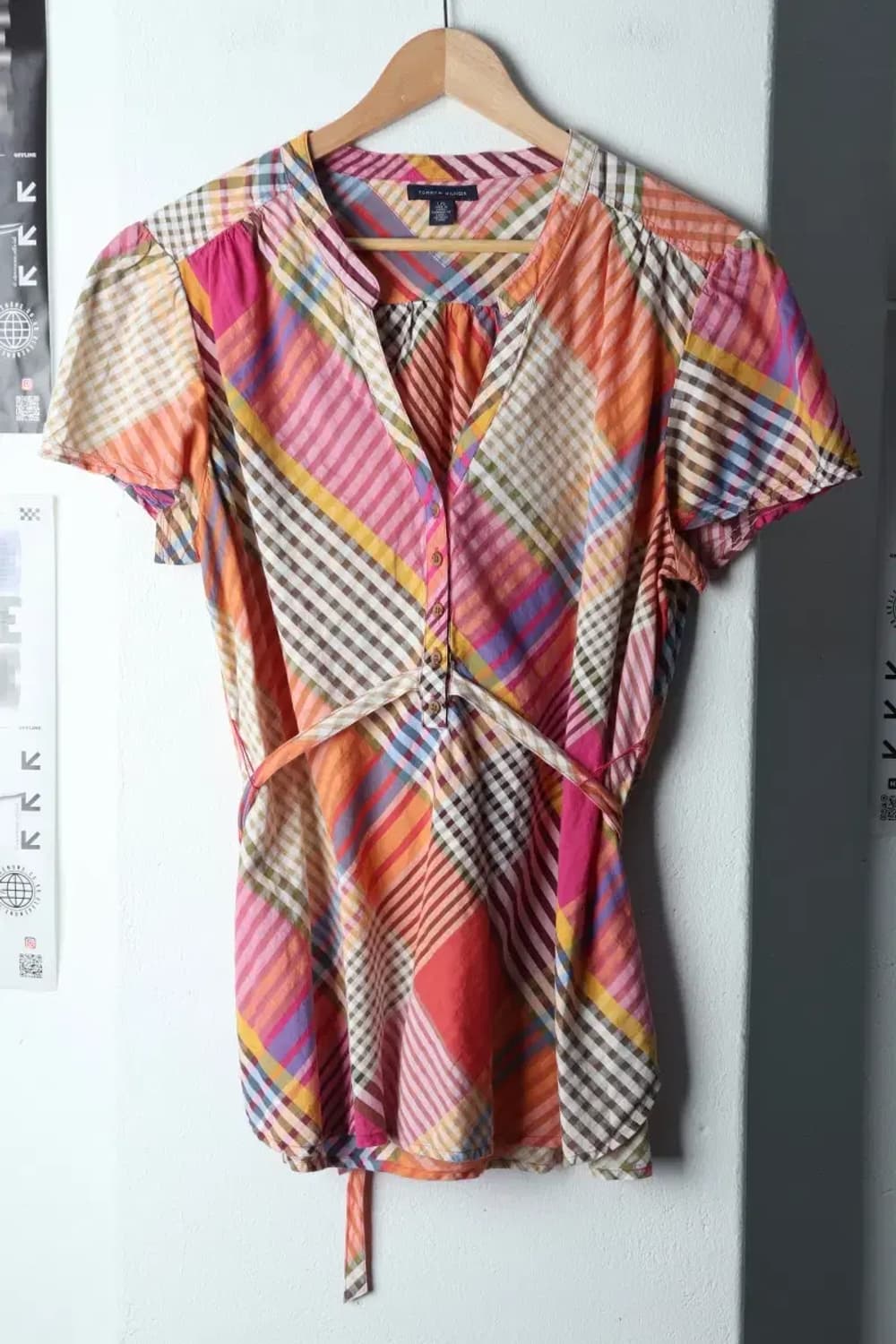 W(L-XL) 타미힐피거 드레스 원피스 반팔 체크 숏-1439C 상품이미지1