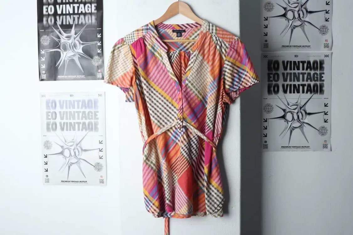 W(L-XL) 타미힐피거 드레스 원피스 반팔 체크 숏-1439C 상품이미지2