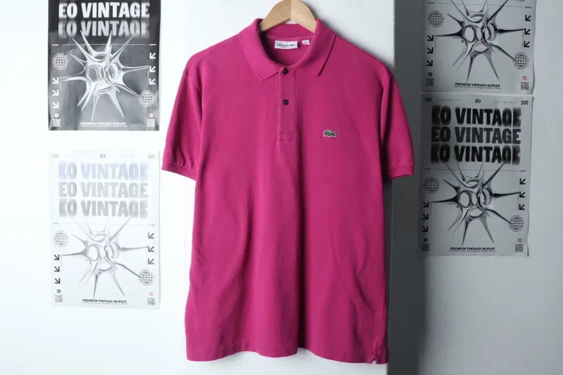 (L-XL) 라코스테 반팔 카라 티셔츠 퍼플 올드스쿨-143FF 상품이미지2