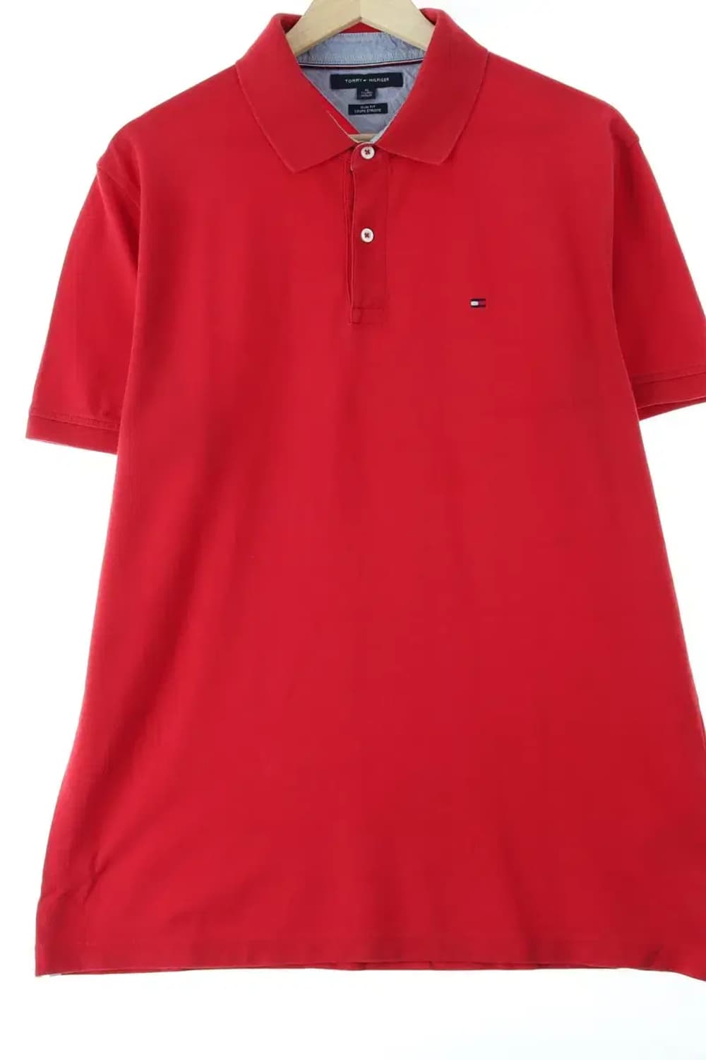 (XL-2XL) 타미힐피거 반팔 카라 티셔츠 빅사이즈 레드-1445C 상품이미지1