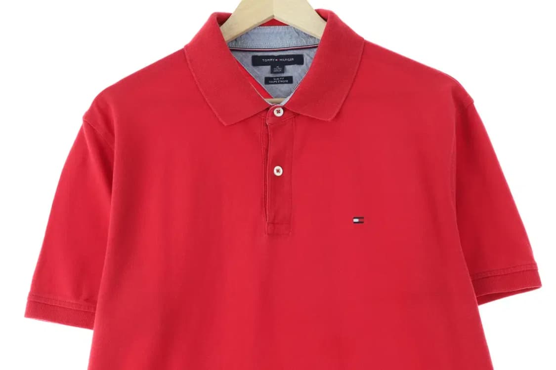 (XL-2XL) 타미힐피거 반팔 카라 티셔츠 빅사이즈 레드-1445C 상품이미지2