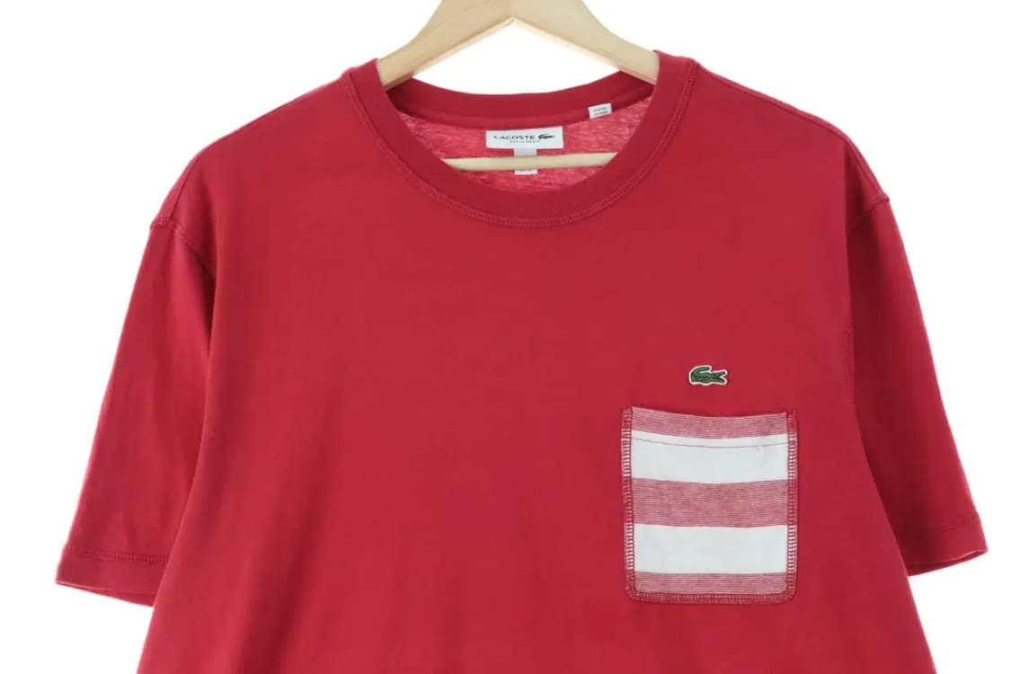 (XL-2XL) 라코스테 반팔 티셔츠 빅사이즈 레드 올드스쿨-1447F 상품이미지2