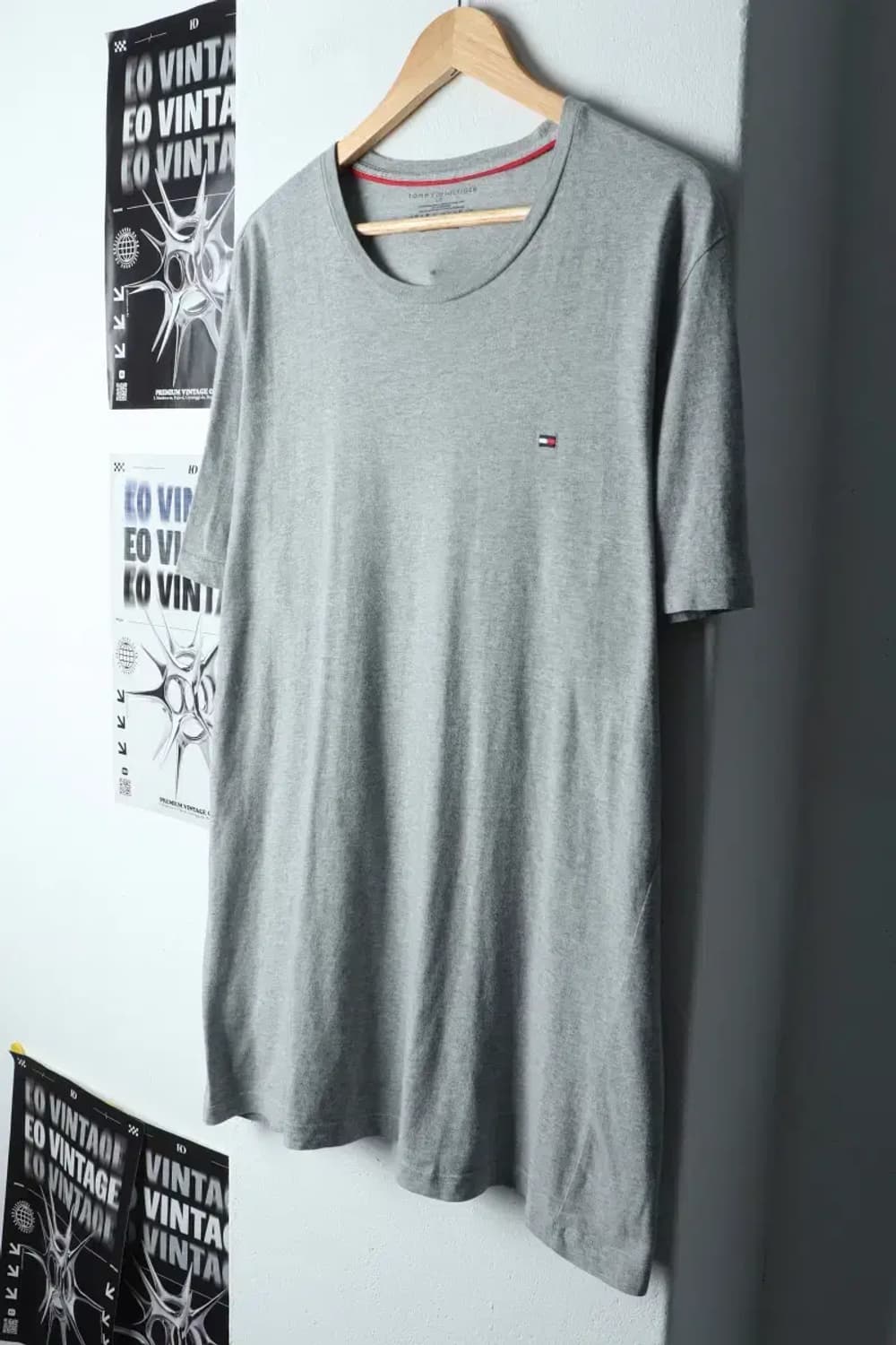 (L-2XL) 타미힐피거 반팔 티셔츠 빅사이즈 그레이 올드스쿨-144CA 상품이미지1