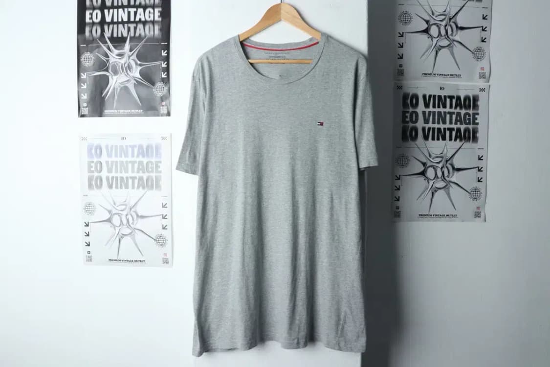 (L-2XL) 타미힐피거 반팔 티셔츠 빅사이즈 그레이 올드스쿨-144CA 상품이미지2