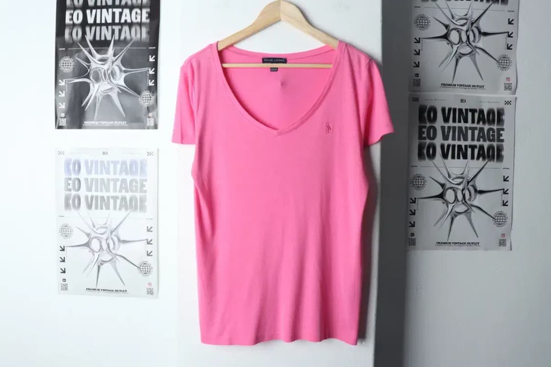 W(XL) 폴로 랄프로렌 반팔 티셔츠 작은오염 브이넥 포니-144D2 상품이미지2