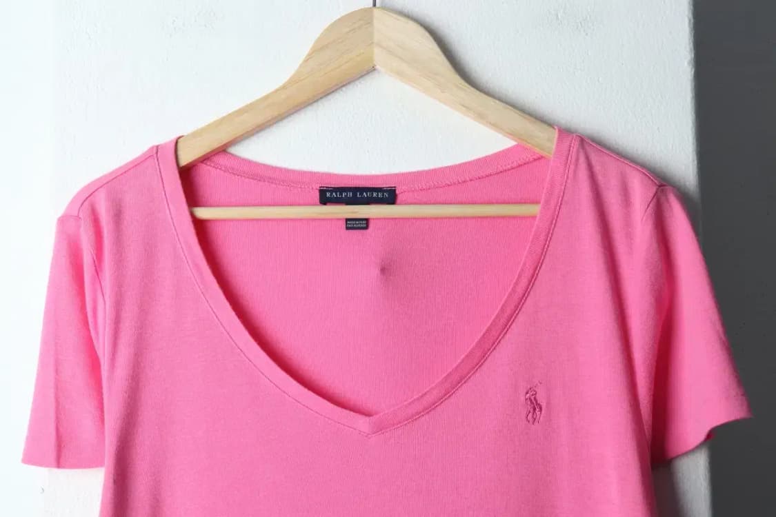 W(XL) 폴로 랄프로렌 반팔 티셔츠 작은오염 브이넥 포니-144D2 상품이미지3
