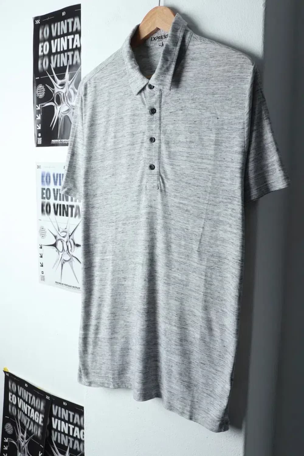 (M-XL) 브랜드빈티지 반팔 카라 티셔츠 익스프레스 멜란지-144E3 상품이미지1