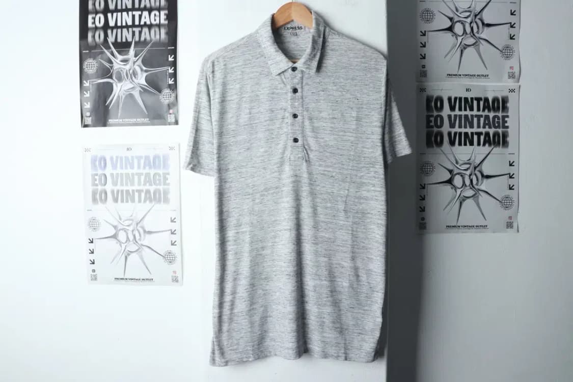 (M-XL) 브랜드빈티지 반팔 카라 티셔츠 익스프레스 멜란지-144E3 상품이미지2