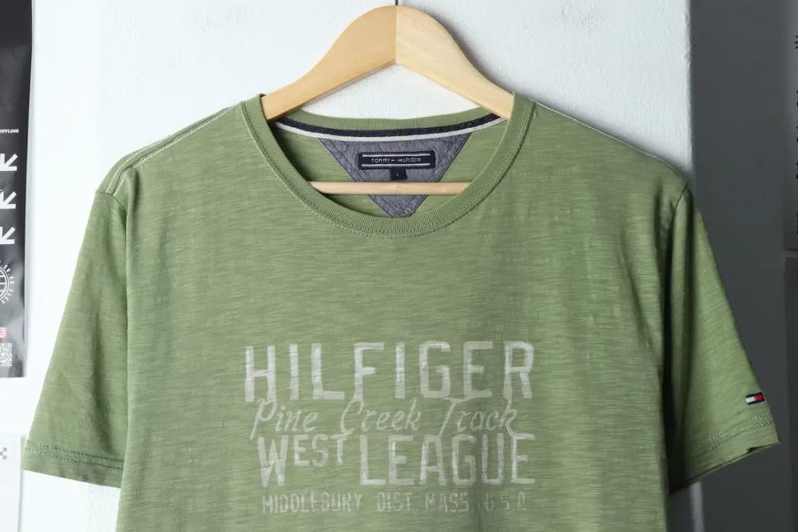 (L-XL) 타미힐피거 반팔 티셔츠 연그린 올드스쿨-144E6 상품이미지2