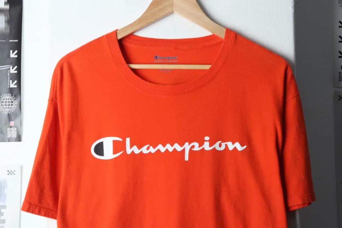 (L-XL) 챔피온 반팔 티셔츠 주황 로고 올드스쿨-144F6 상품이미지3