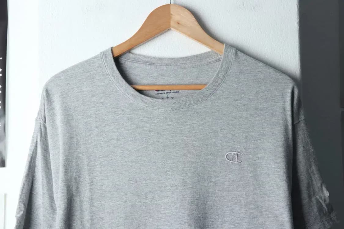 (L-XL) 챔피온 반팔 티셔츠 그레이 올드스쿨-14519 상품이미지3