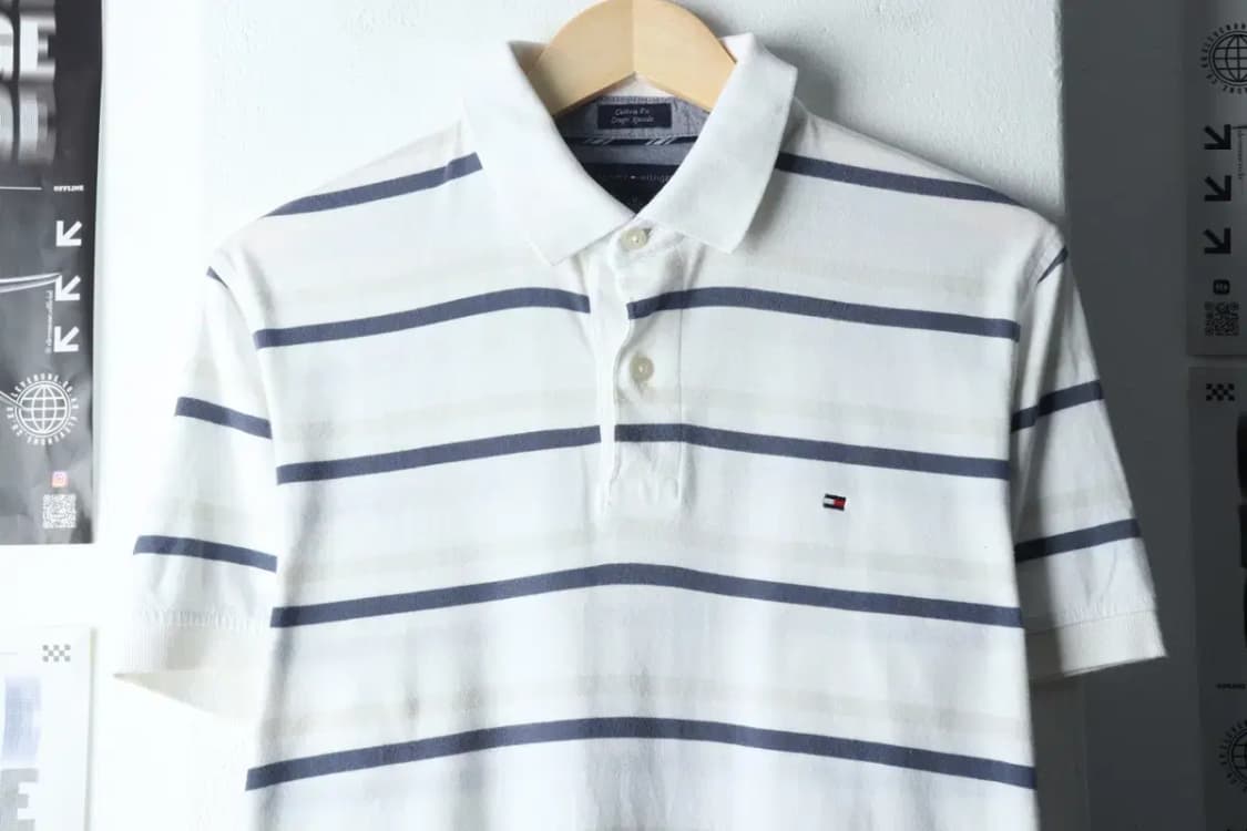 (M-XL) 타미힐피거 반팔 카라 티셔츠 보풀 스트라이프-14522 상품이미지3