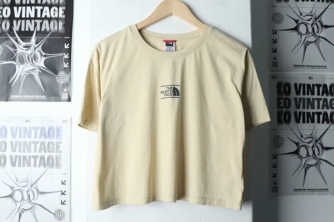 W(M) 노스페이스 반팔 티셔츠 노랑 크롭-14575 상품이미지2