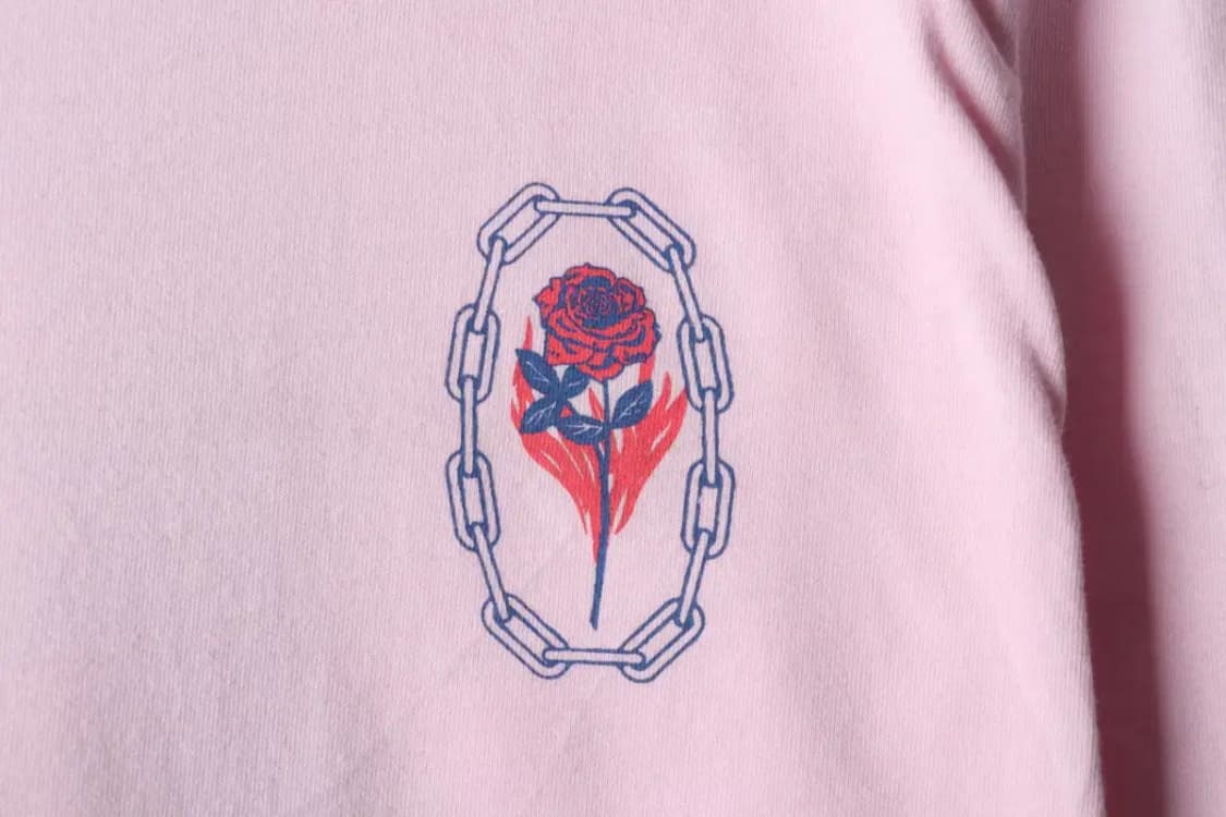 (L-XL) 오베이 반팔 티셔츠 핑크 장미 올드스쿨-1458D 상품이미지5