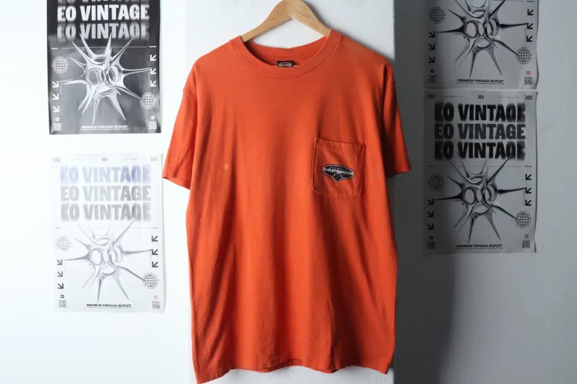 (L-XL) 할리데이비슨 반팔 티셔츠 이염 주황-145D3 상품이미지3