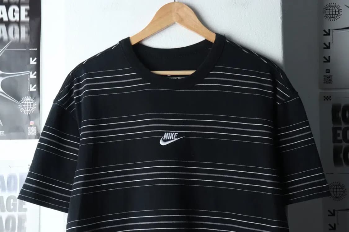 (XL) 나이키 반팔 티셔츠 스트라이프 블랙-14600 상품이미지3