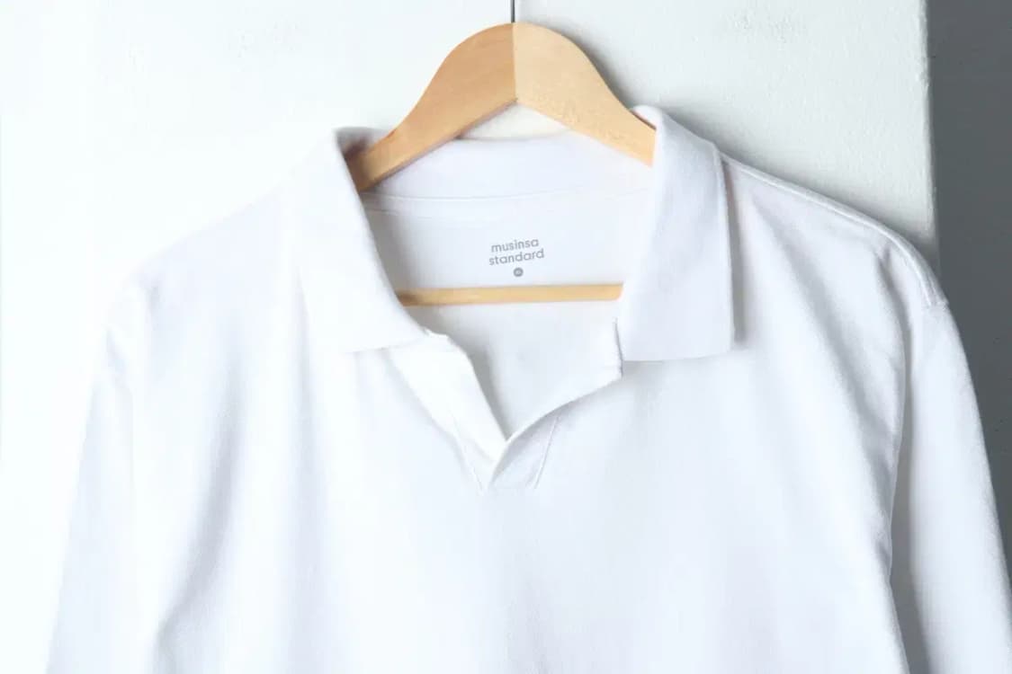 (XL) 무신사 스탠다드 반팔 카라 티셔츠 브이넥 화이트-146B8 상품이미지3